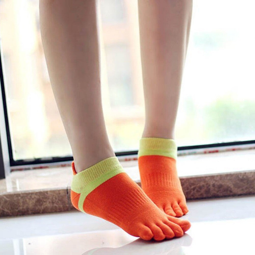 Womens Cotton Toe Socks Pure Sports Five Finger Socks Breathable 1 pairs