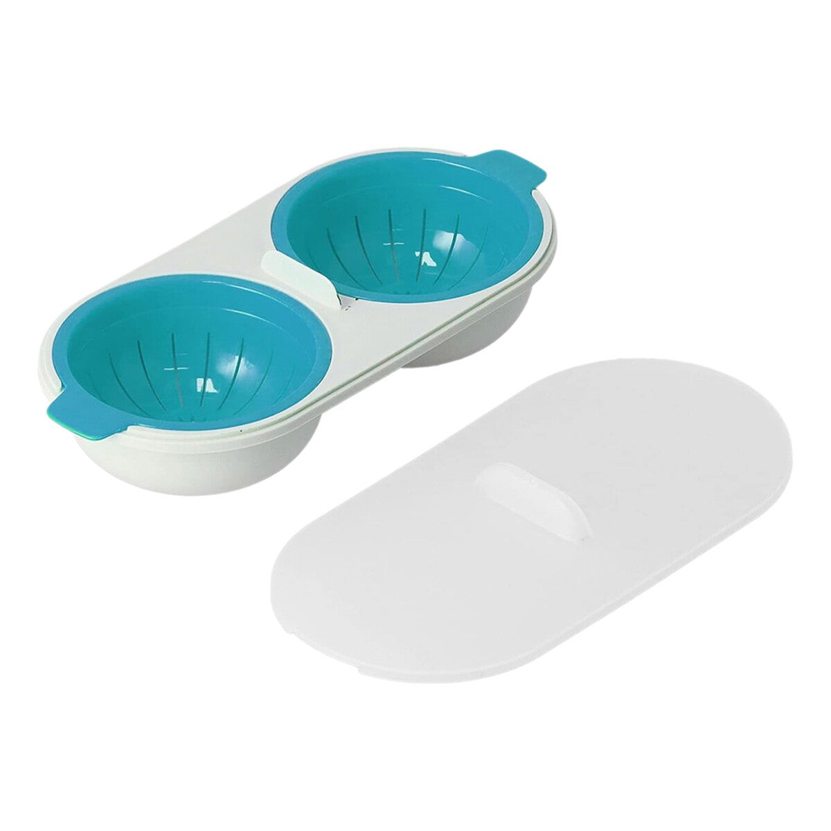 Egg Cooker Boiler Double Cup Poacher Eggs Cookware Steamer Maker Poach Microwave