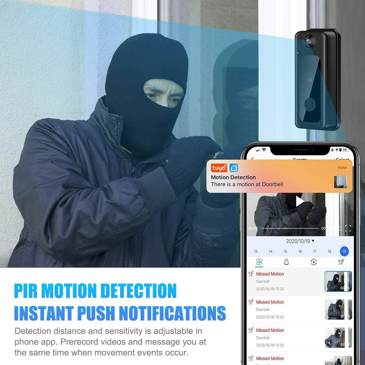 Wireless Smart Video Doorbell WiFi Security Camera Phone Door Ring Intercom Bell