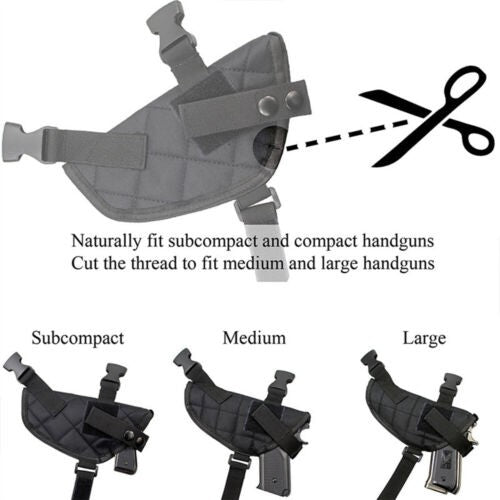 Tactical hand gun shoulder holster black under arm double soft pistol holster@