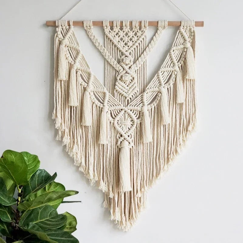 Macrame Wall Hanging Boho Chic Woven Tapestry Geometric Art Home Dorm Decor