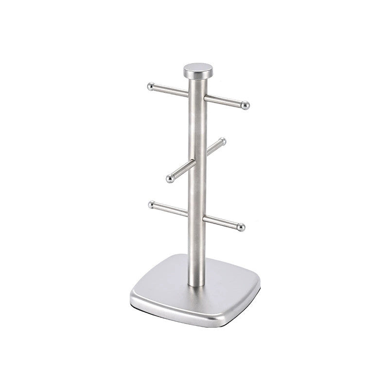 Stainless Steel Mug Tree Stand –6 Hook Coffee/Tea Cup Holder Rack for Countertop
