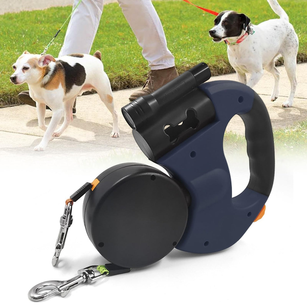 3M 360° Retractable Lead Leash Double Tangle Dual Doggie 2 Dog For Pet Dog