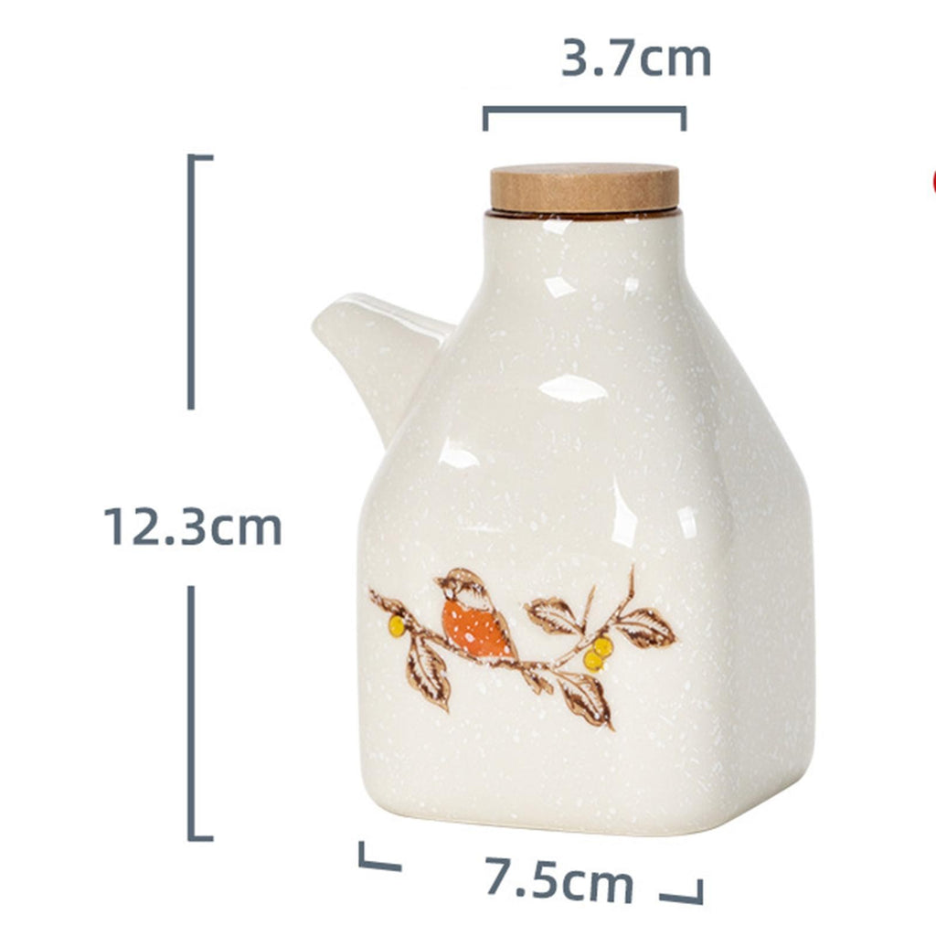 Large Oil Bottle Ceramic for Cooking and Barbecue Pourer Soy Sauce Dispenser