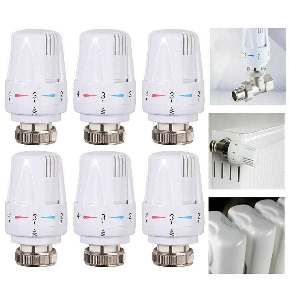 6X Thermostat Head TRV Radiator Thermostatic Heater Control Head Heating Valve