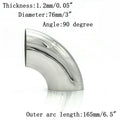 3 Inch 201 Stainless Steel 76mm 90 Degree Bend Elbow Exhaust Pipe Excellent
