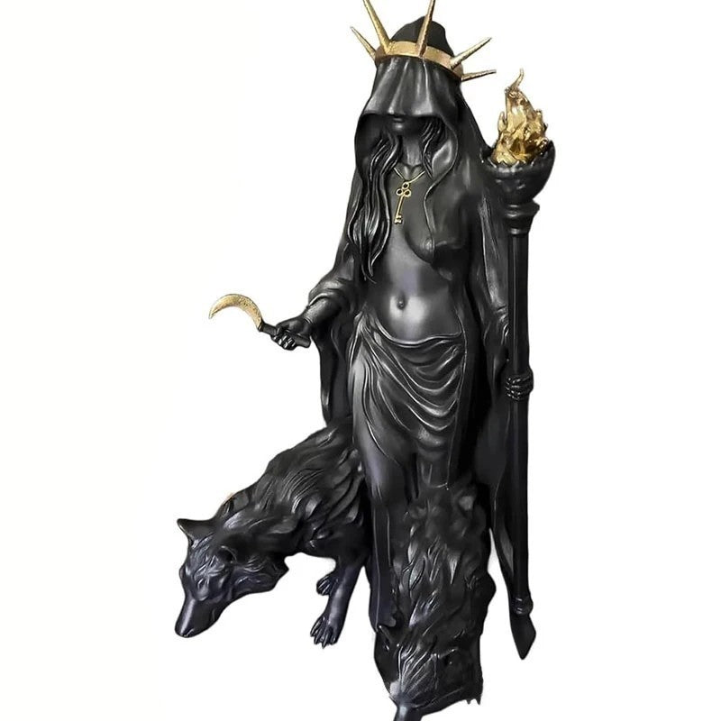 Halloween Hecate Witch Statue Greek Goddess Figurine Resin Sculpture Home Decor