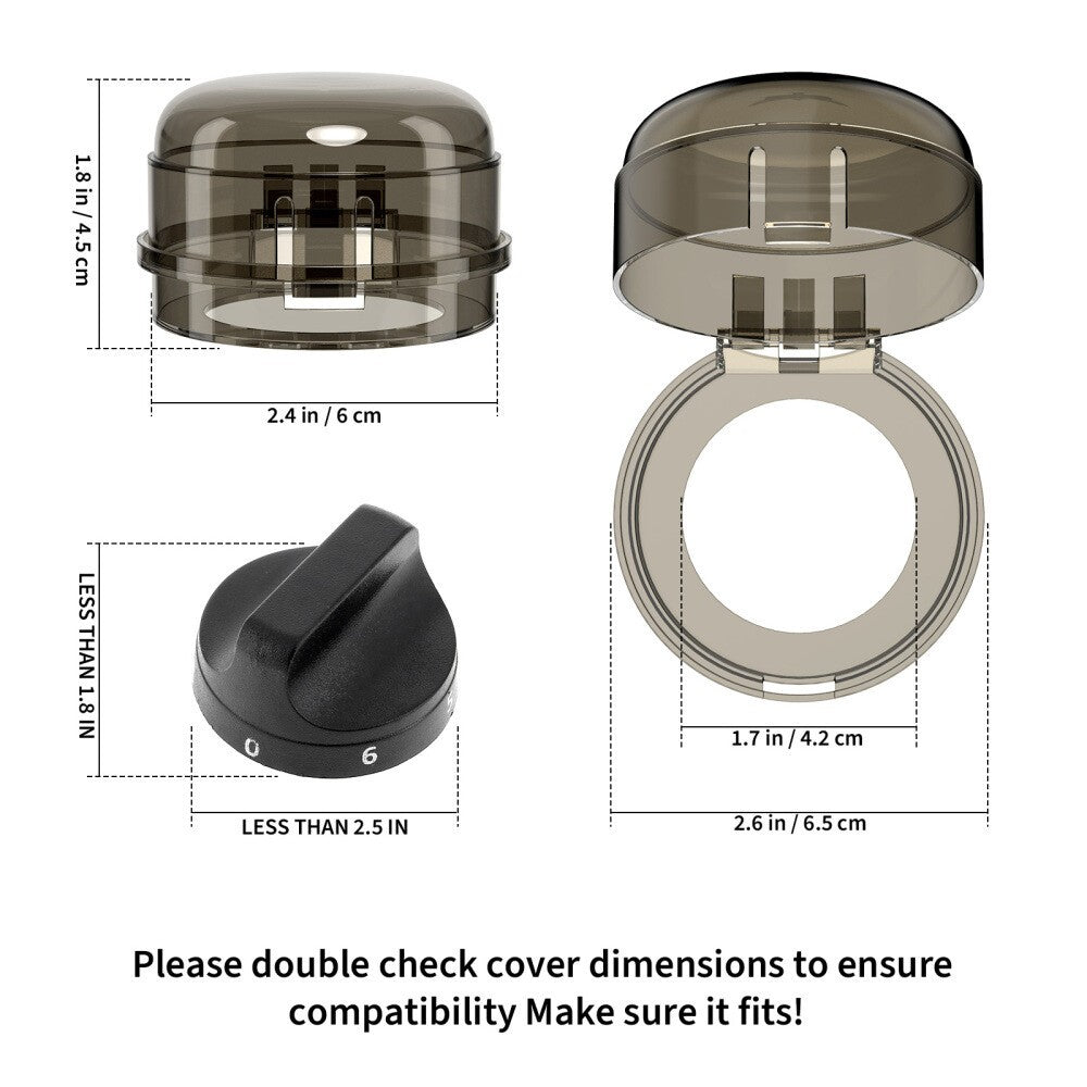 Wellrun 6 Pcs Gas Stove Knob Covers,Child Safety Protector for Oven black
