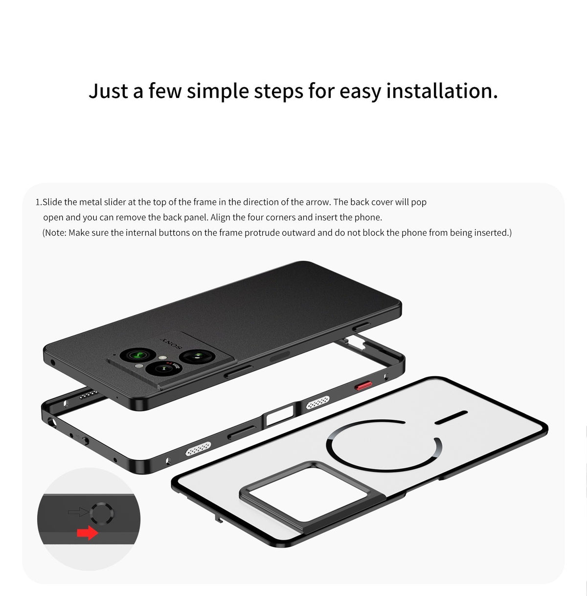 Hybrid Magnetic Metal Bumper Clear Matte Back Case For Sony Xperia 1 VIII 2026