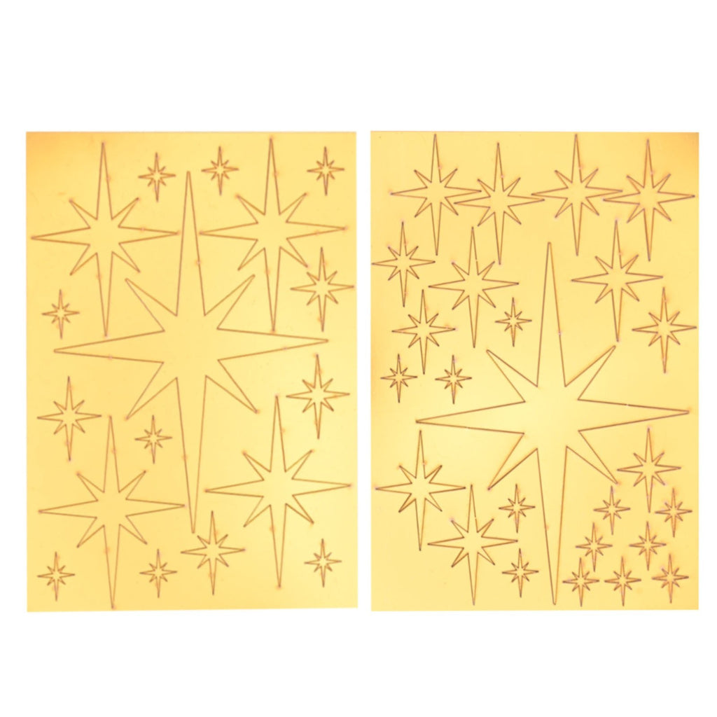 42Pcs Removable Star Wall Stickers Acrylic Mirror Stylish Design Multicolor