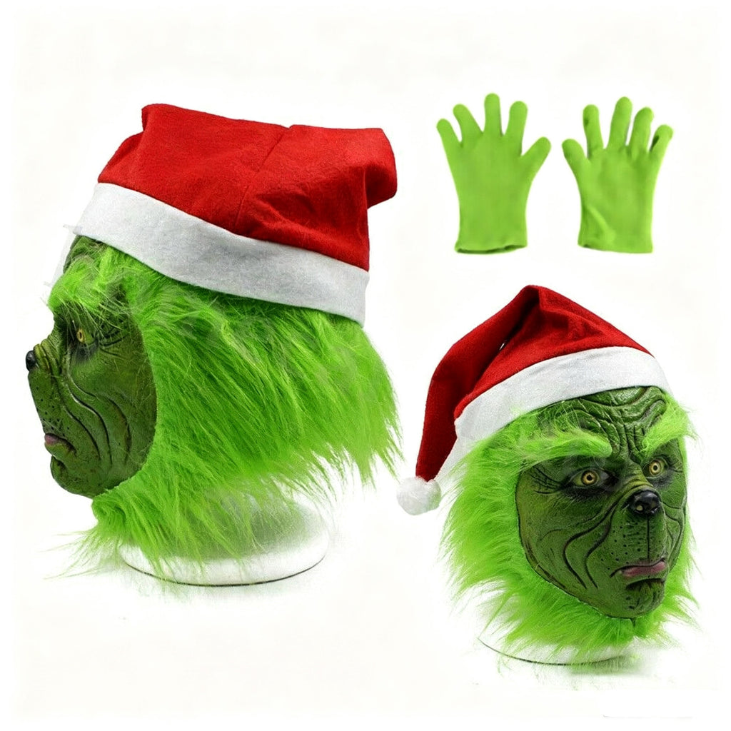 New Mens Grinch Christmas Costume Adult Xmas Fancy Dress Cosplay Outfit Set UK
