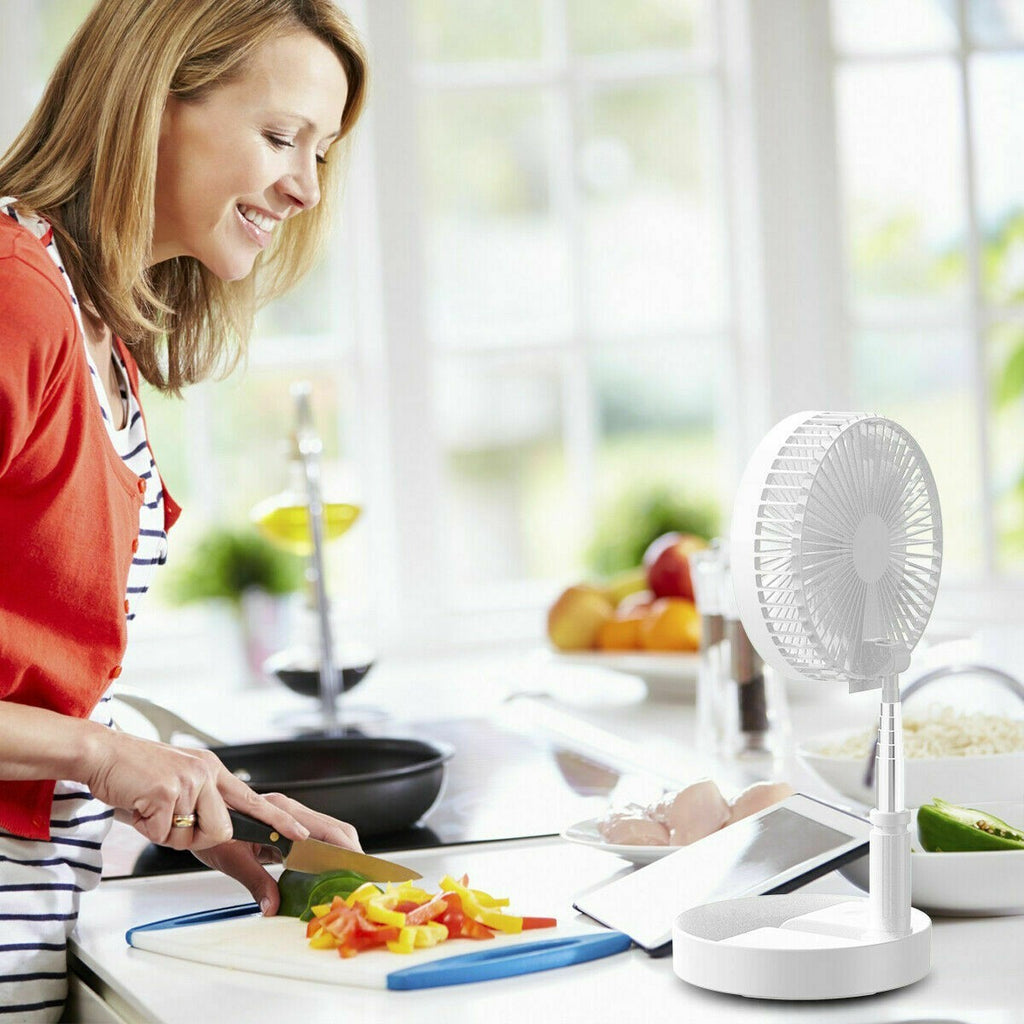 Telescopic Cordless Fan Cooling Wireless Folding Portable Rechargeable Fan UK