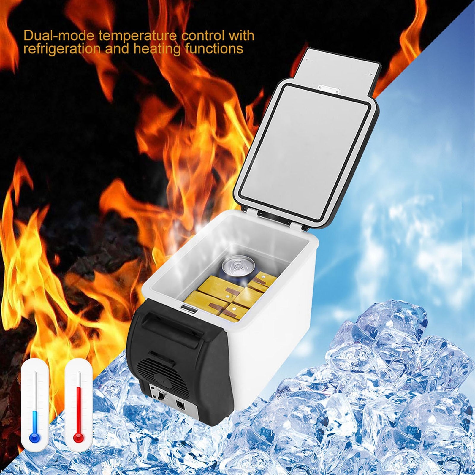 12V 6L Portable Car Refrigerator Mini Food Drinks Warmer Cooler Fridge BL
