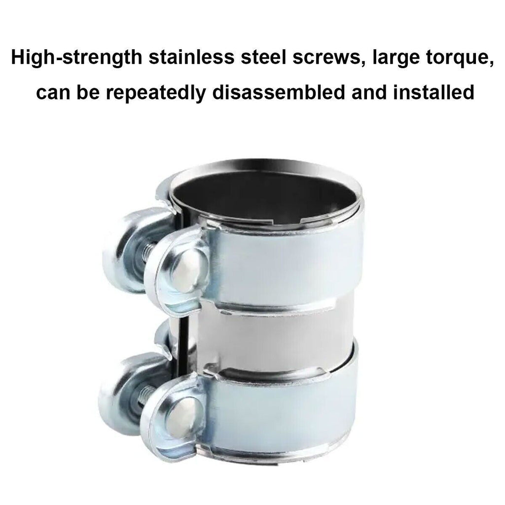 2 inch 51mm Exhaust Tube Pipe Connector Joiner Sleeve Clamp Connector Universal