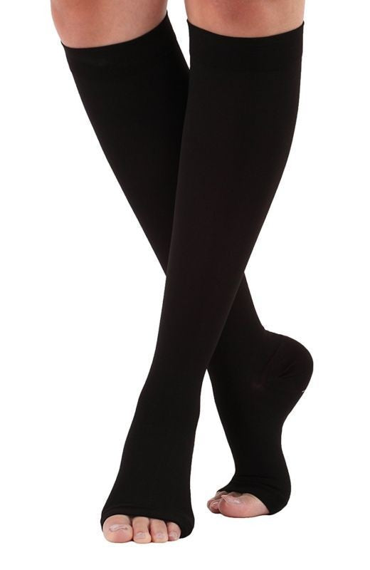 23-32mmHg Medical Support Compression Socks Knee High Stockings Open Toe S-3XL