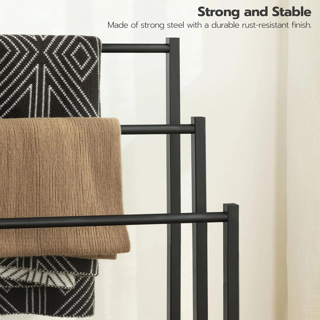 Freestanding Towel Rack Metal Blanket Rack Blanket Ladder Holder for Bathroom