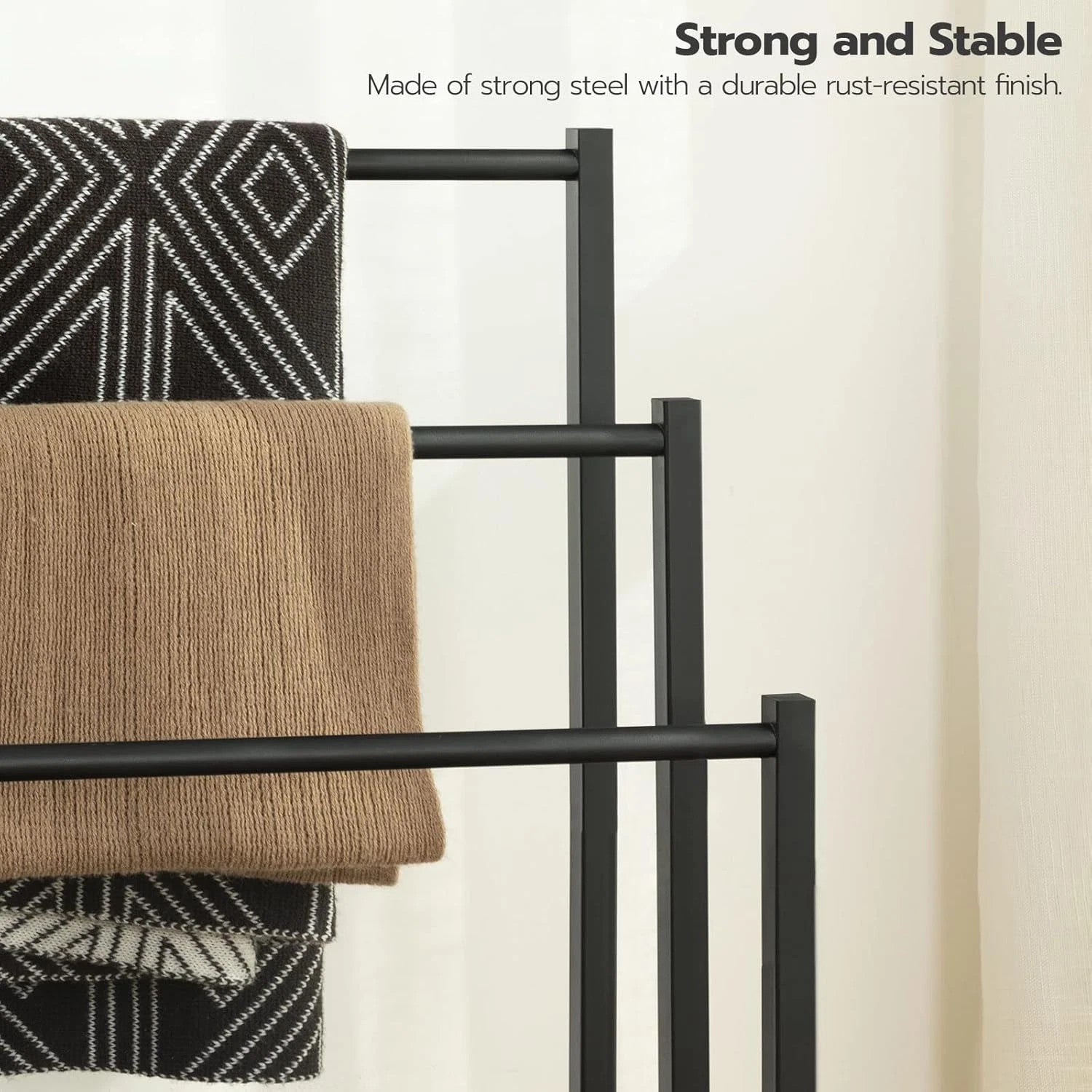 Freestanding Towel Rack Metal Blanket Rack Blanket Ladder Holder for Bathroom