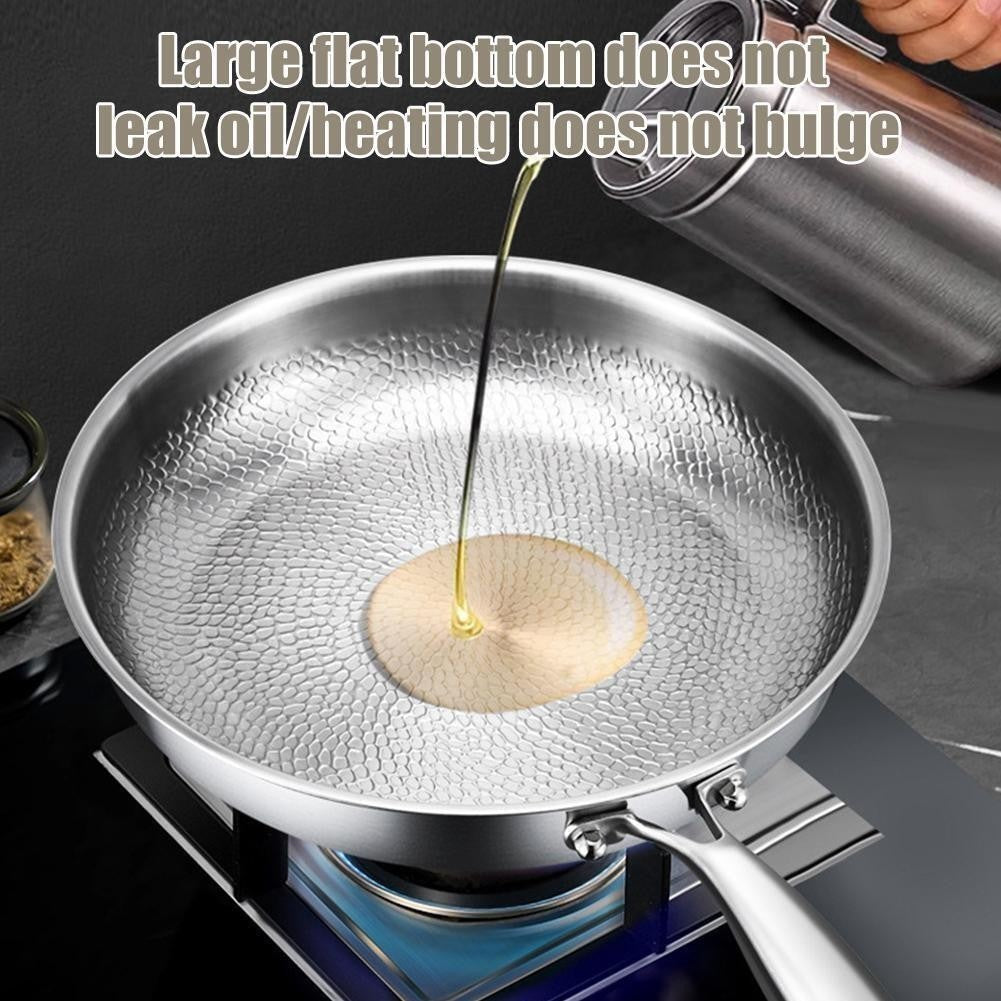 Pure Titanium Frying Pan Non-Stick Uncoated Hammered Induction Skillet 26-30cm