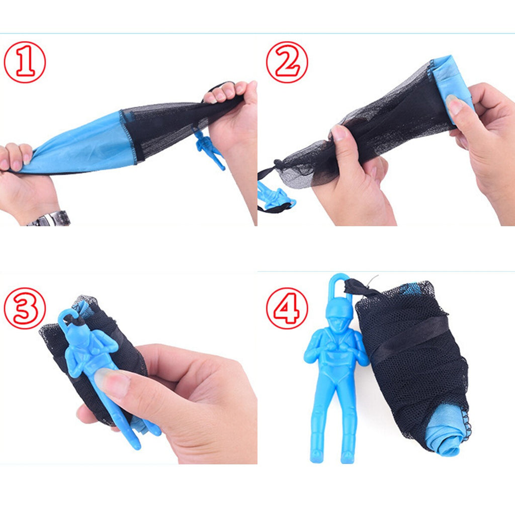4X Mini Sold Parachute Toys Hand Throw Outdoor Sport Play Toy For Children Party