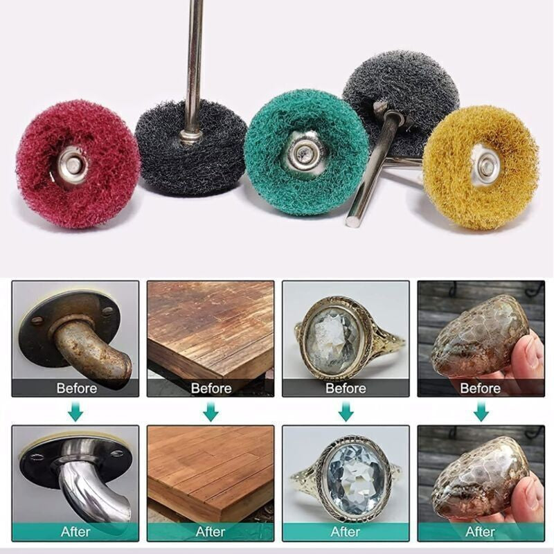 50pcs Abrasive Wheel Brush Buffing Polishing Wheel Dremel Rotary Tool Drill Bit