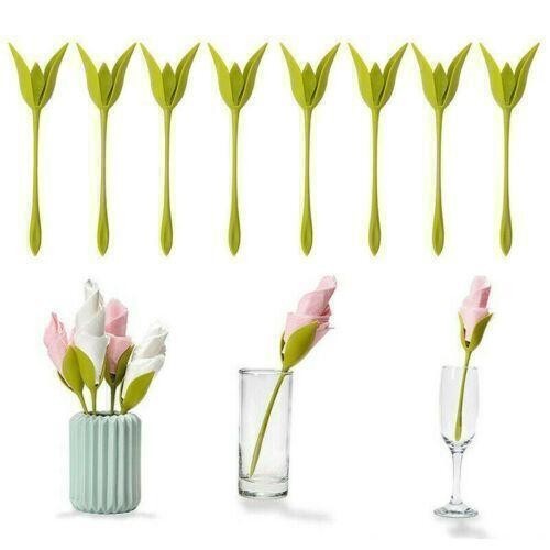 8/12/20Pcs Bloom Napkin Holders For Table Plastic Twist Flower Serviette Decor