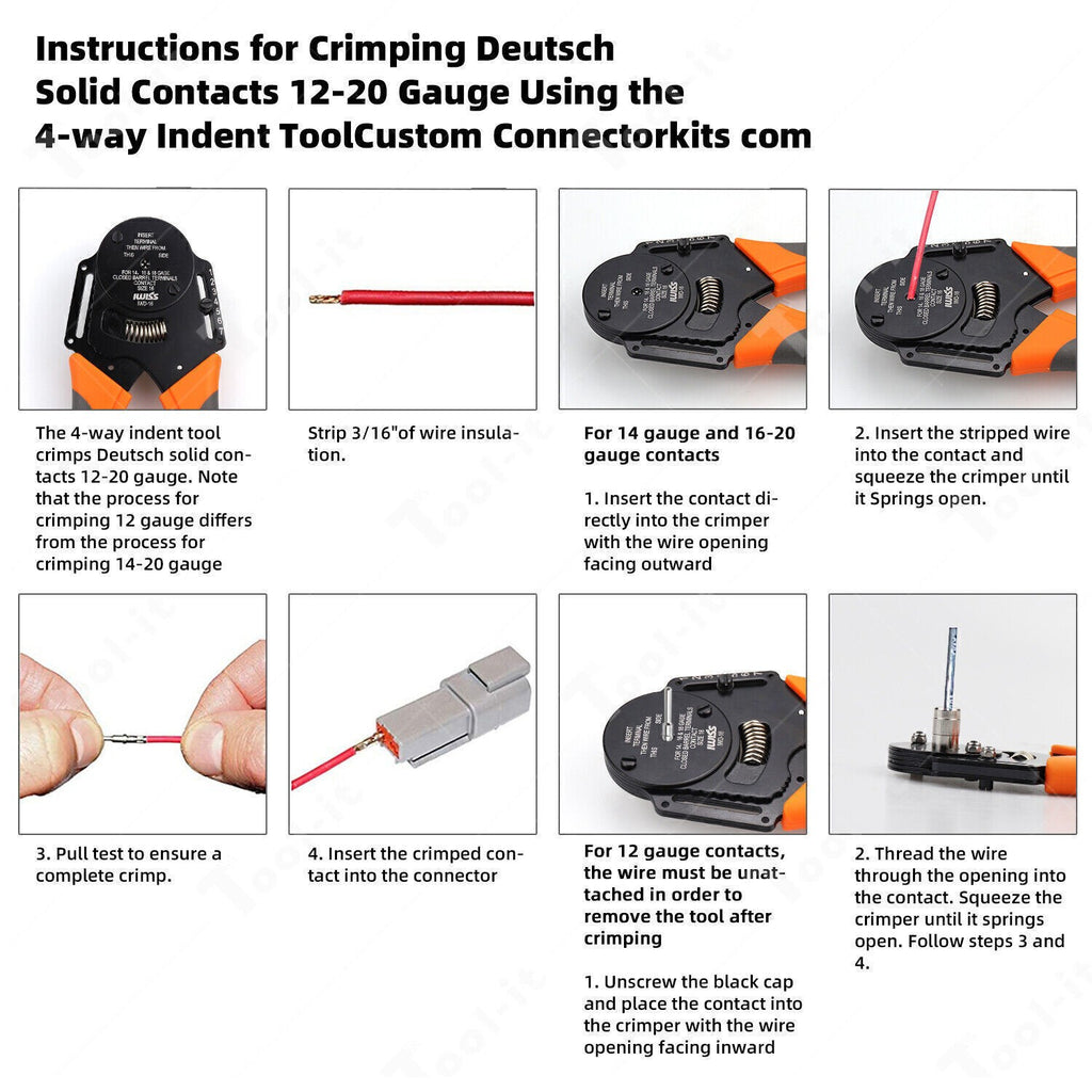 For Deutsch DT Connector Plug Kit 438pcs With Crimp Tool Automotive #DT-KIT3-TR
