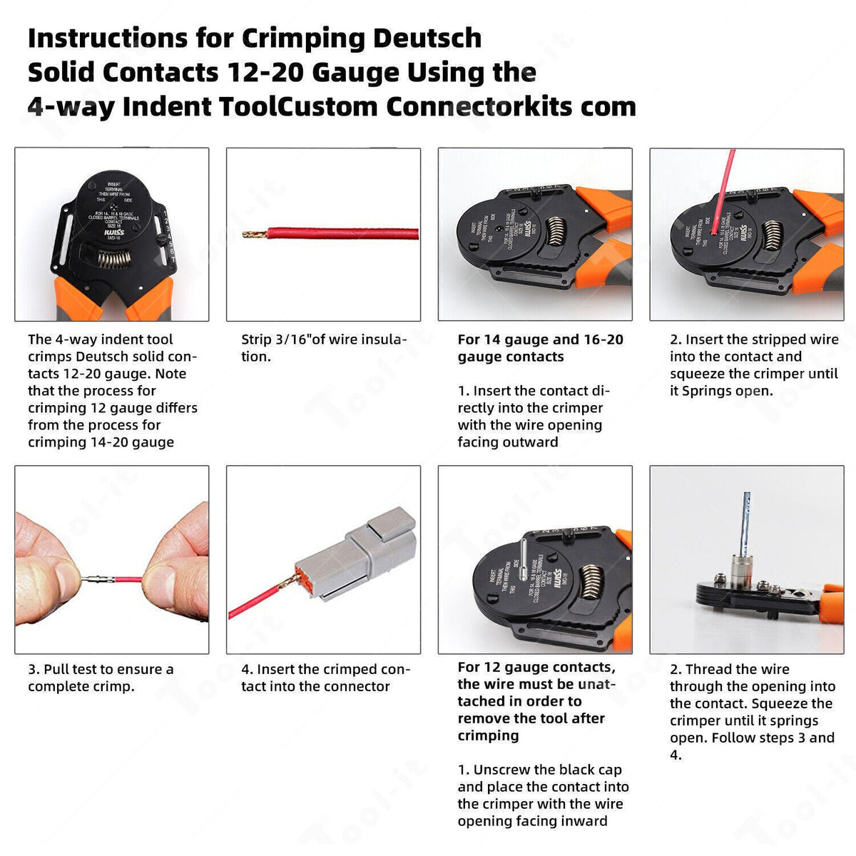 For Deutsch DT Connector Plug Kit 438pcs With Crimp Tool Automotive #DT-KIT3-TR