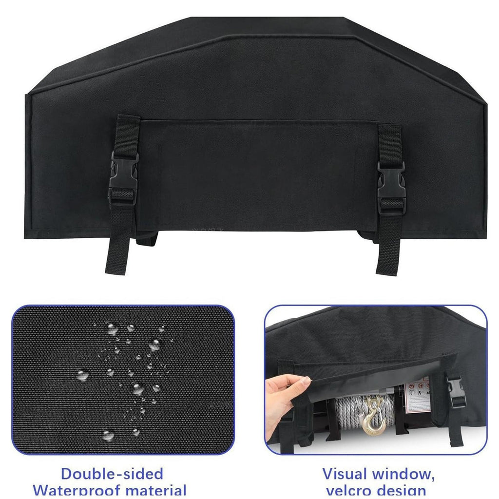 Car Winch Cover Black Waterproof Anti-dust Soft Winch Cover for Driver Recovery