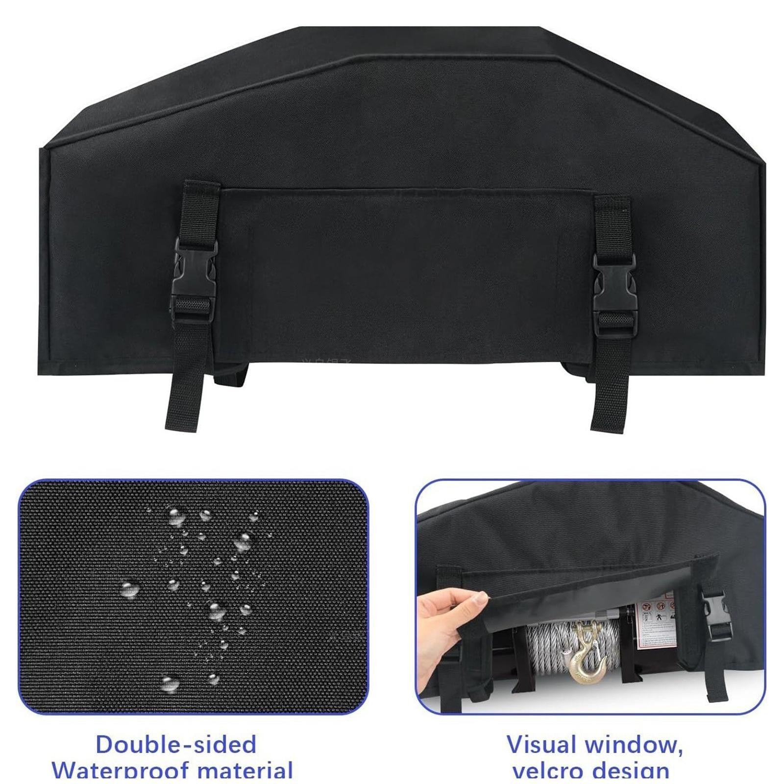 Car Winch Cover Black Waterproof Anti-dust Soft Winch Cover for Driver Recovery