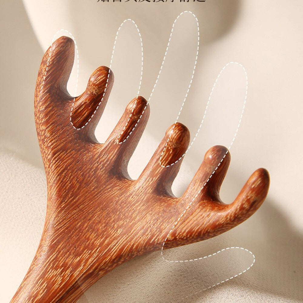 Sandalwood Acupressure Face Body Massage Comb - Scalp Relaxation Therapy Tool