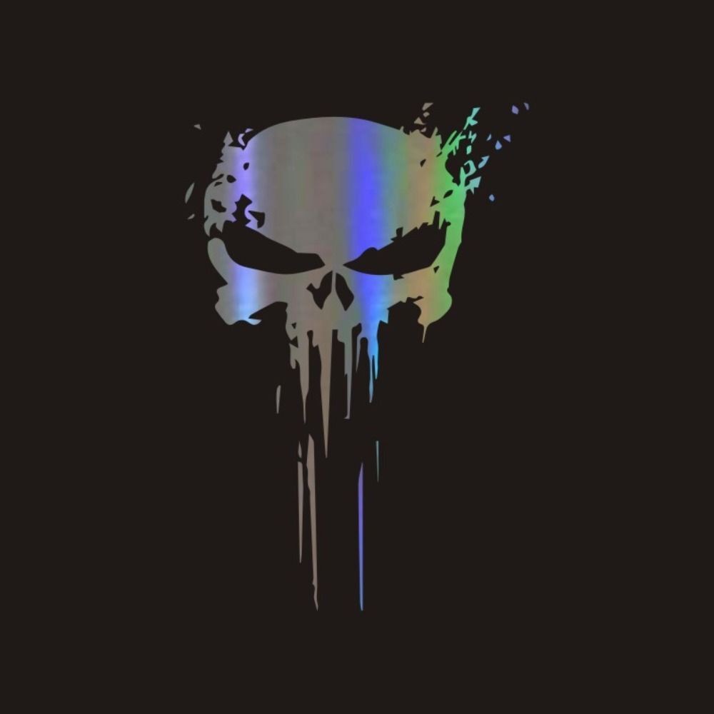 15*10cm Punisher Skull Sticker 3D Car Stickers Car Vinyl Reflective Sticker