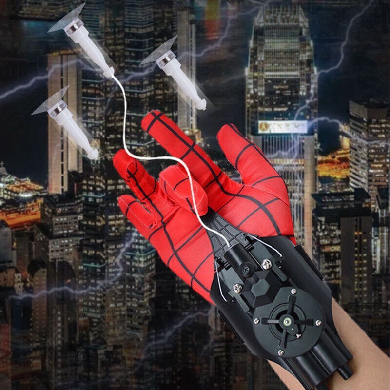 Electric Reel In Spider Web Shooter Web Shooters ~~ Launcher String Toy