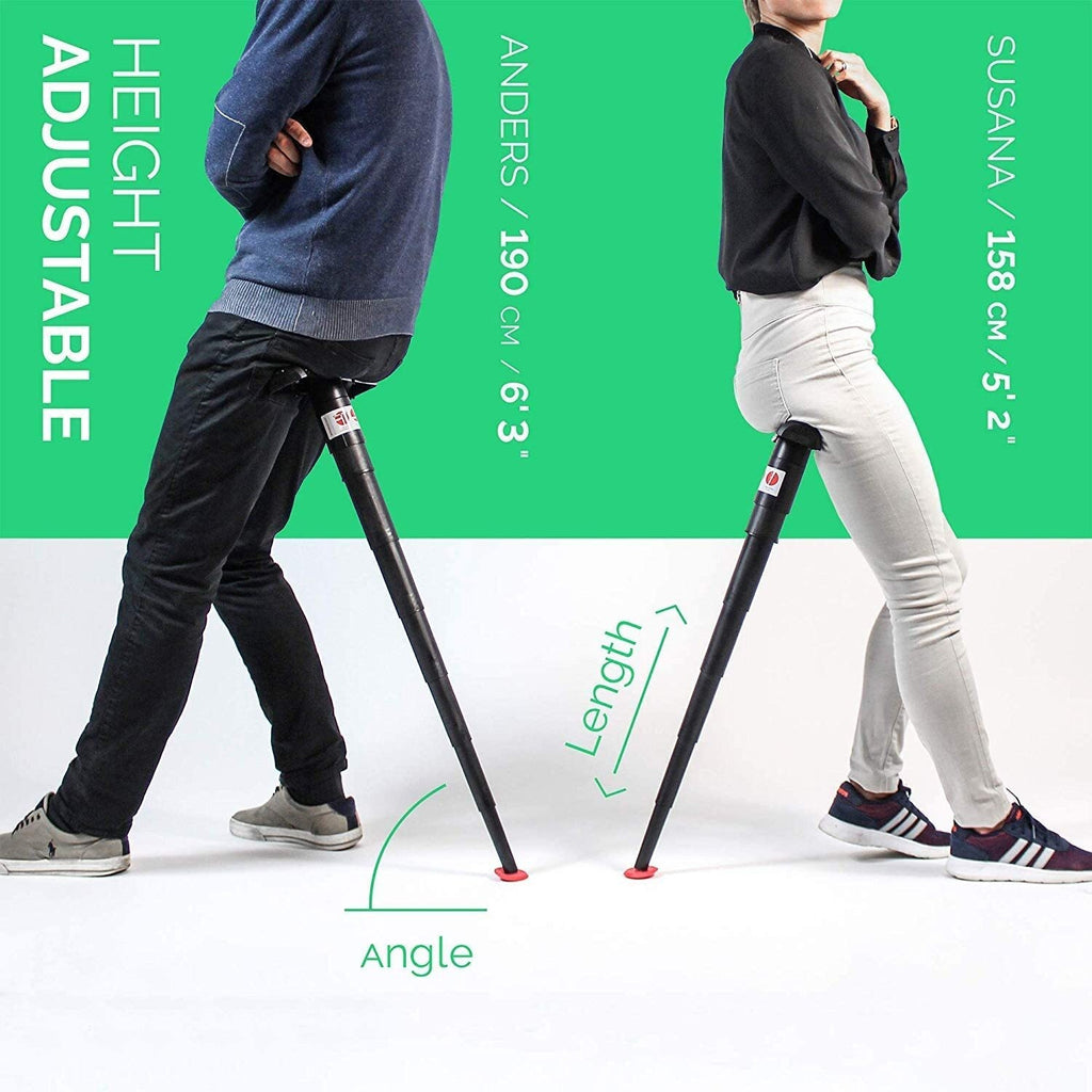 Folding Stool Walking Stick Seat Single Leg Hiking Chair Portable Retractable