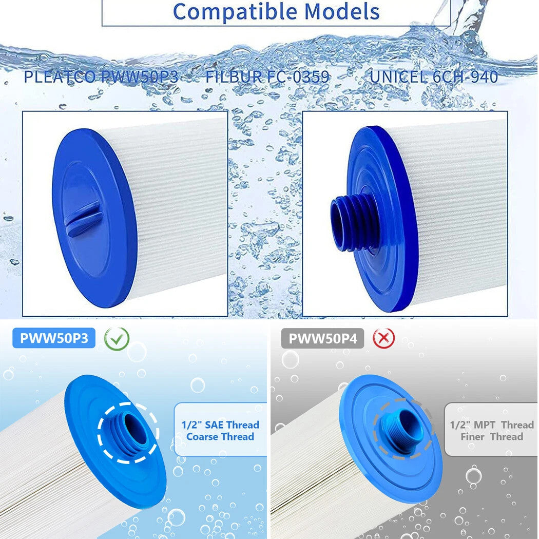 2/4/6pcs Compatible Filter PWW50 SPA Hot Tub Filters 6CH-940 Superior Spas Pool