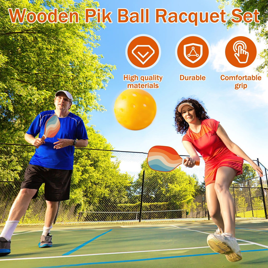 2Pcs Pickleball Paddles Set with 2 Balls 2 Handle Covers and Storage Bag CovbF