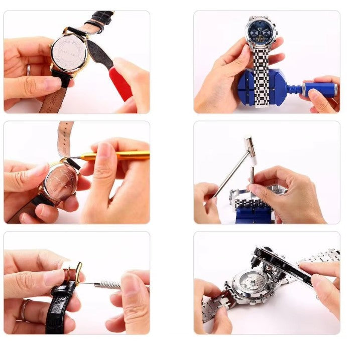 147PCS Watch Repair Tool Kit Back Case Opener Remover Spring Pin Bars Watchmaker