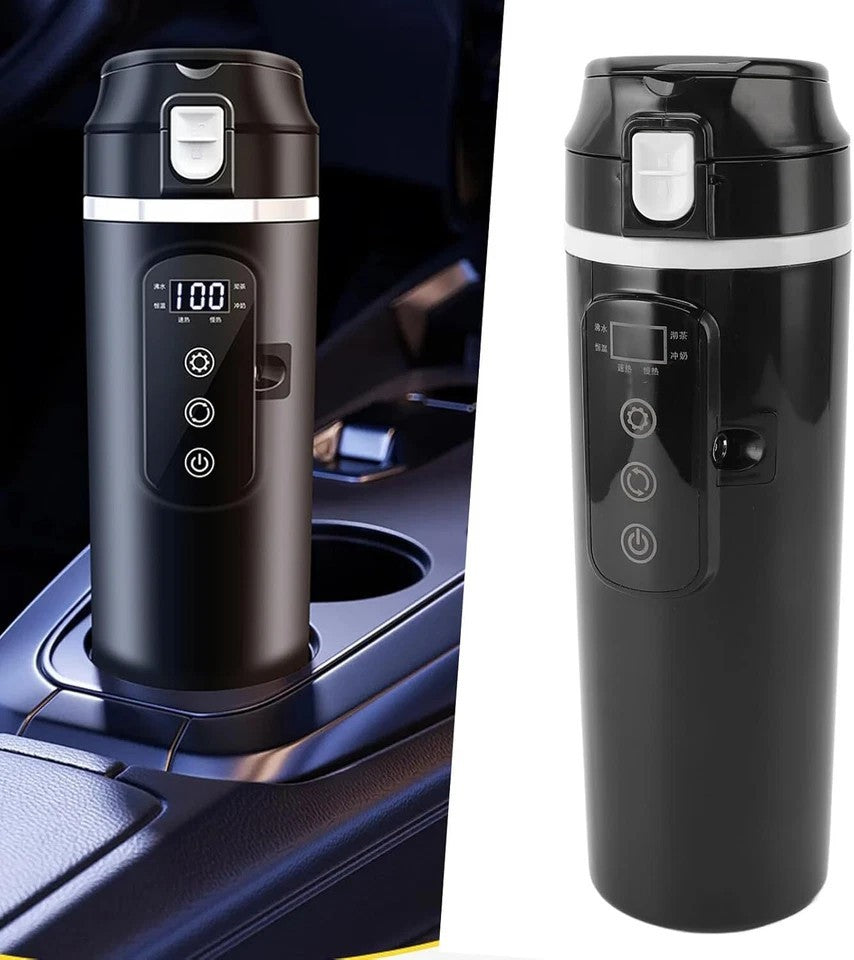 12V/24V Electric Kettle Car Heating Cup 500ml Thermos With Smart Touch Screen .