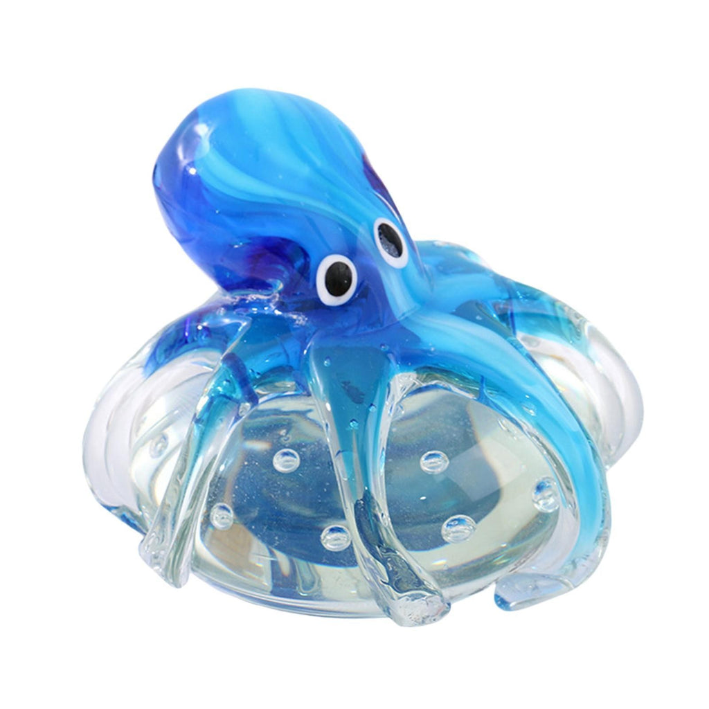 Hand-Blown Glass Octopus Figurine Tabletop Decoration Ornament