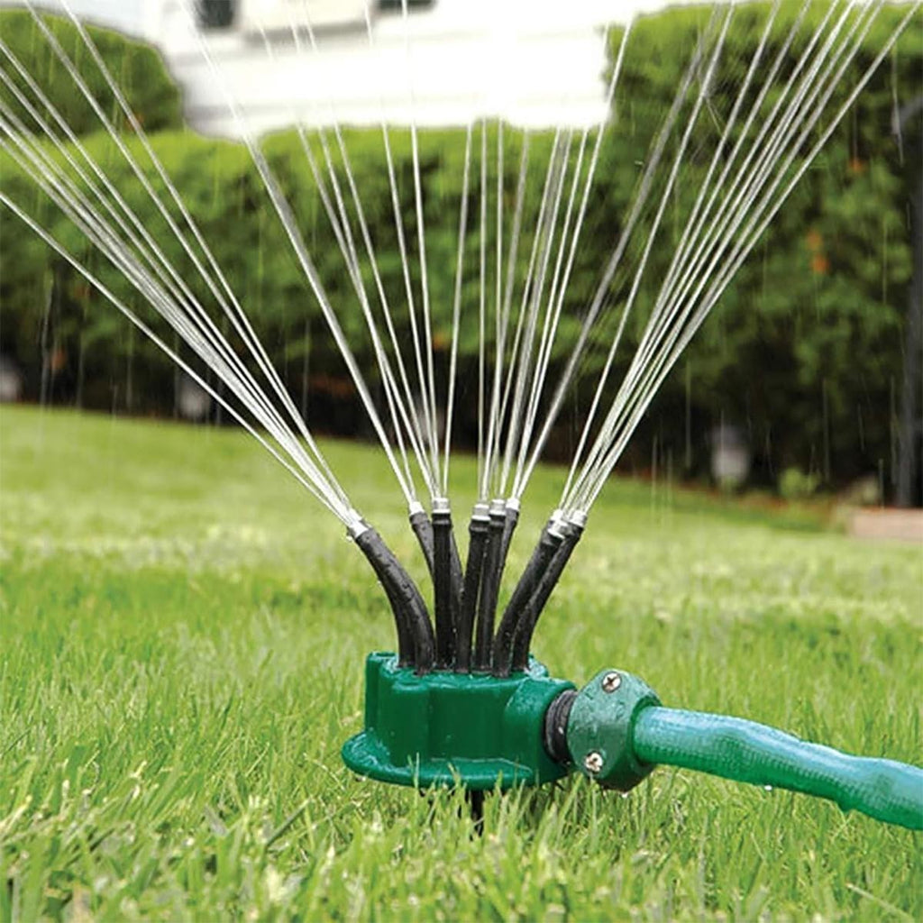 360° Garden Sprinkler Multi Head Lawn Water Sprayer Irrigation Tool