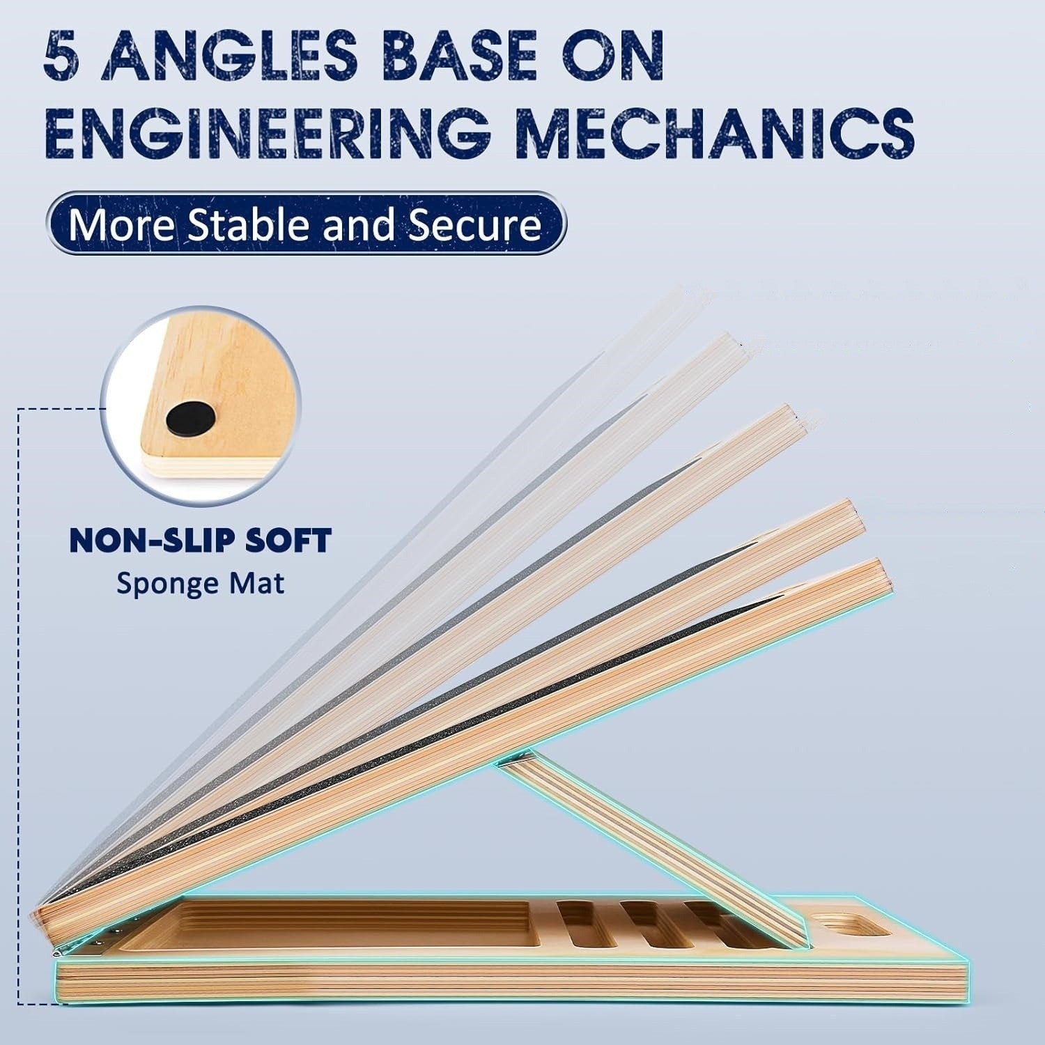 Foldable Wooden Slant Board Calf Stretcher Incline Board Yoga Gym Home Workout