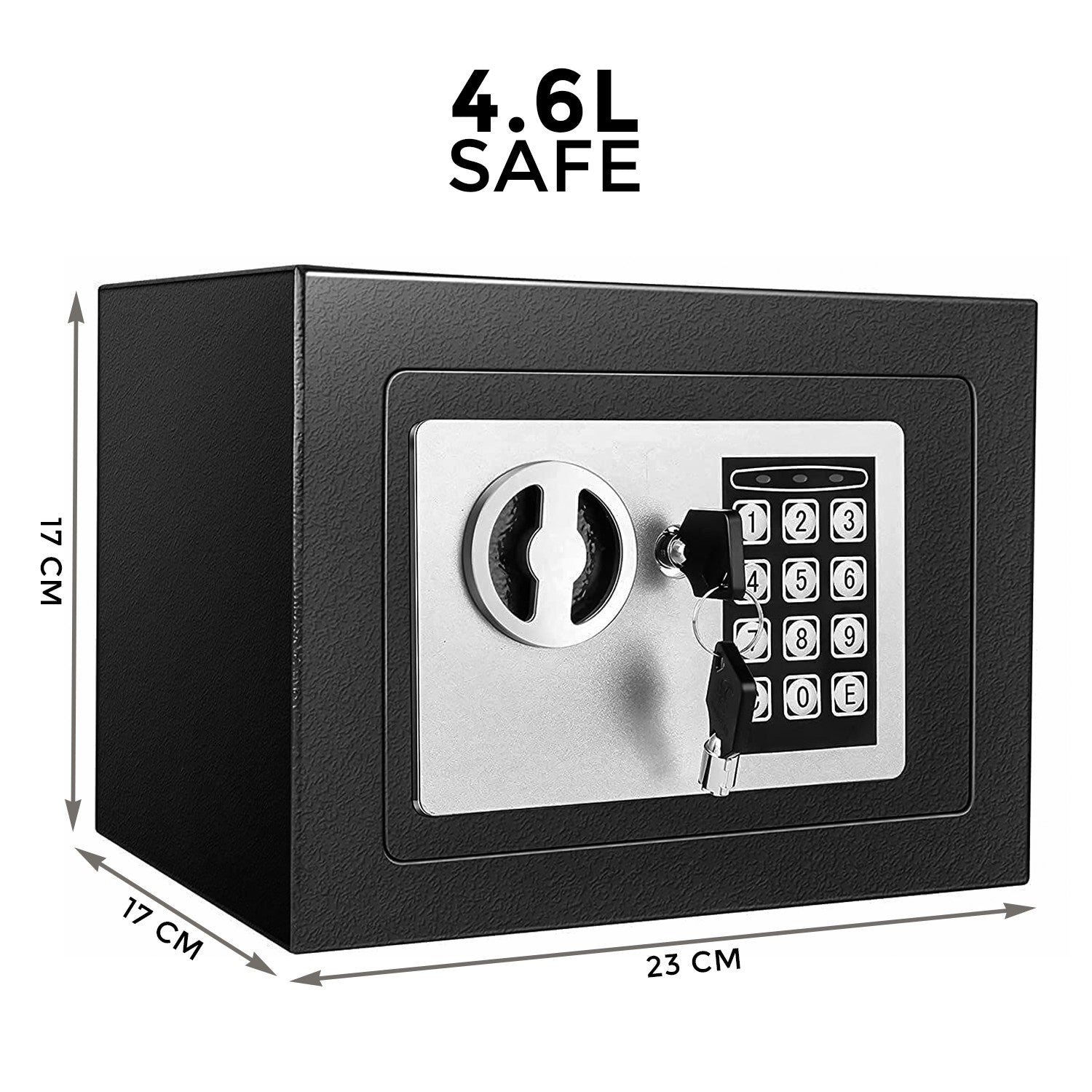 4.6L DIGITAL STEEL SAFE ELECTRONIC SECURITY HOME OFFICE MONEY CASH SAFETY BOX