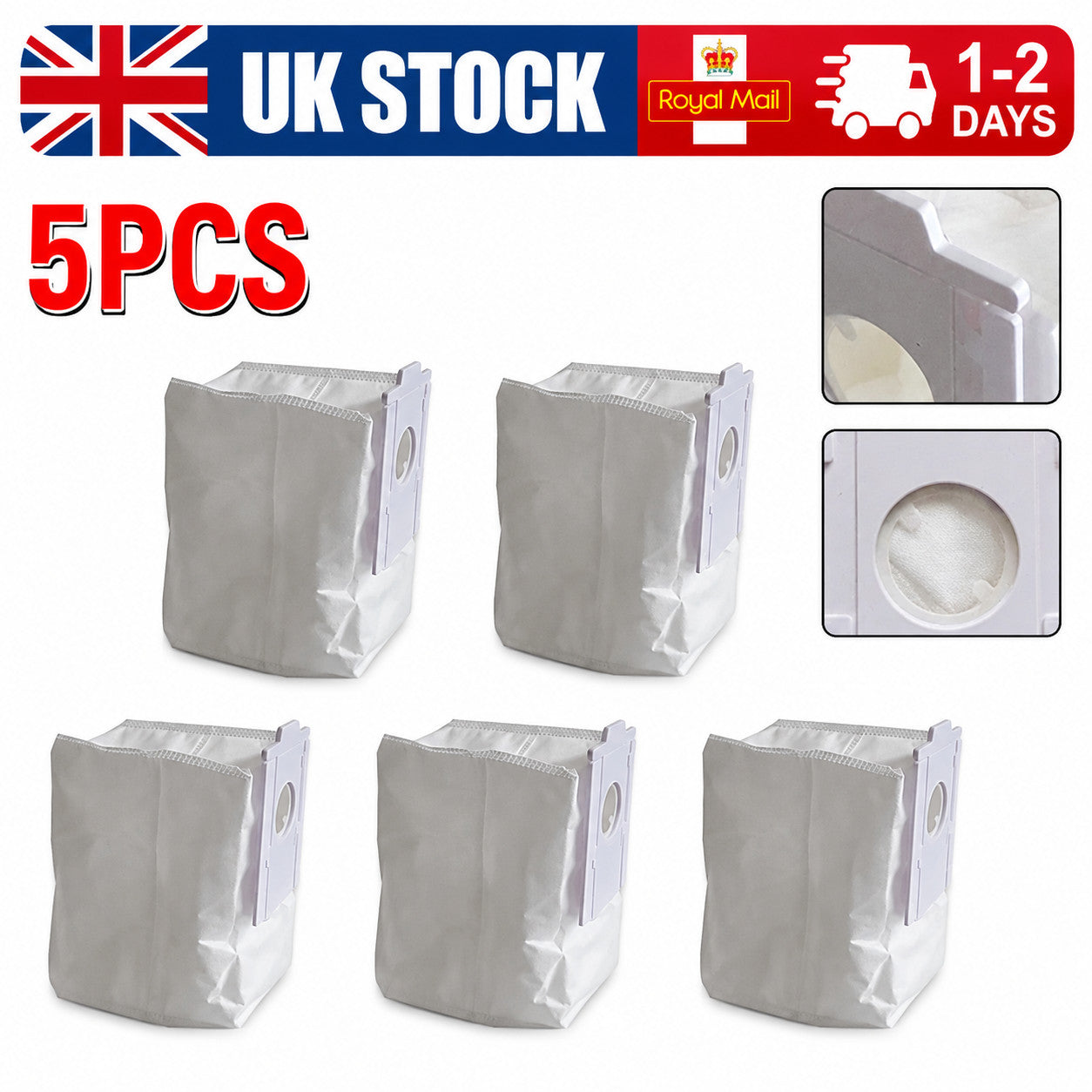 5XVacuum Cleaner Dust Bags for Samsung VCA-RDB95 Jet Bot+ Jet Bot AI+ Robot8550