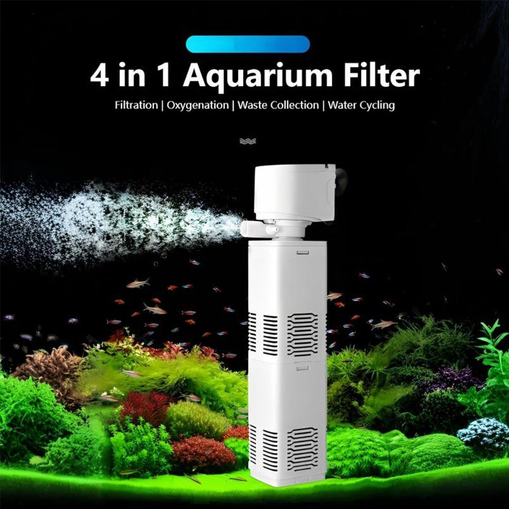 Fish Tank Filter 4-in-1 Internal Aquarium Filter 400-1800L/H Submersible Sponge