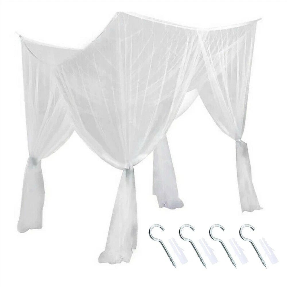 Mosquito Net Canopy  Fly Insect Protect Double King Bed Tent Mesh Curtain UK