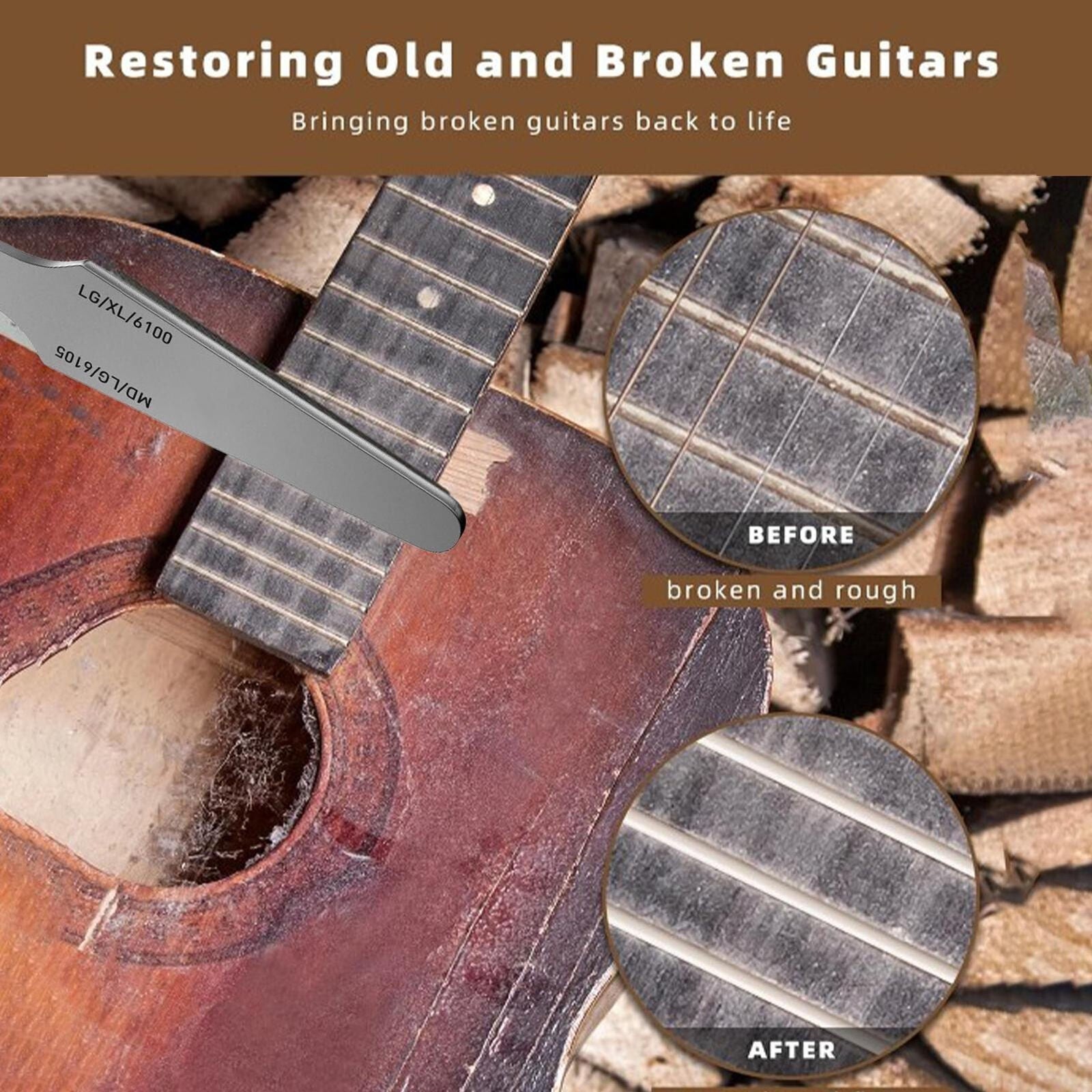 Guitar Crowning File Double-Sided Fret Crowning Files Luthier Tools Professio