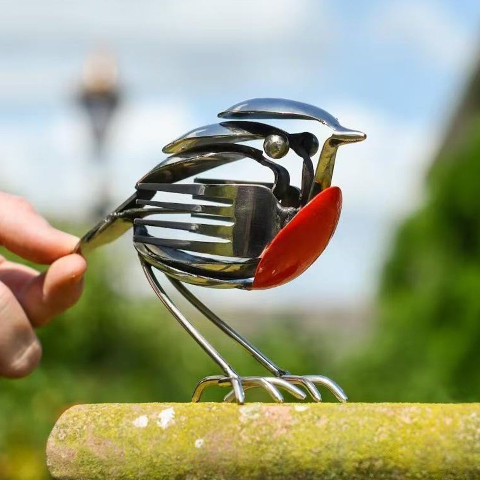 Sheremart Hopewings Bird, Robin Scrap Metal Art Sculpture, Metal Art Sculpture