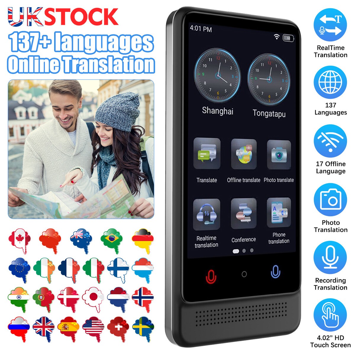 2026 Language Translator Device Real-time Smart Instant Voice 137+ Languages -UK