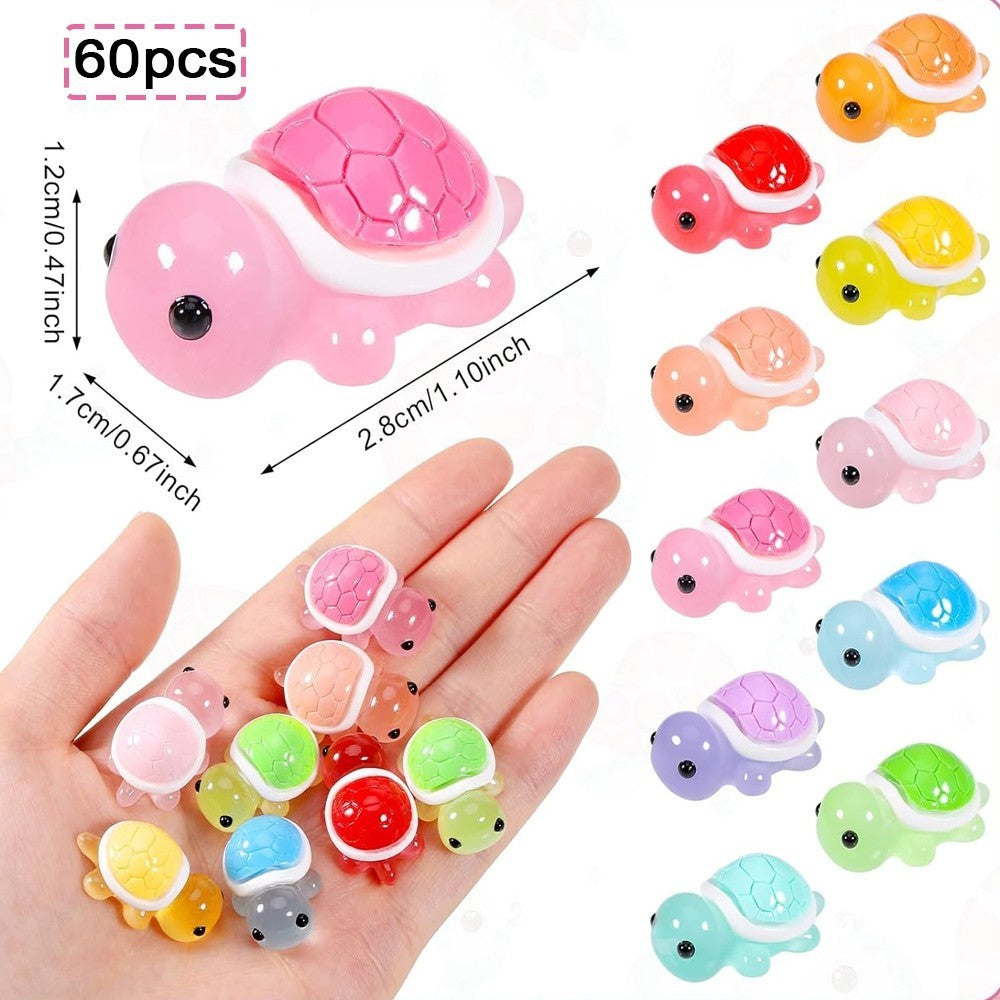30 PCS Mini Resin Turtles Bright Decorative Ornaments for All Spaces