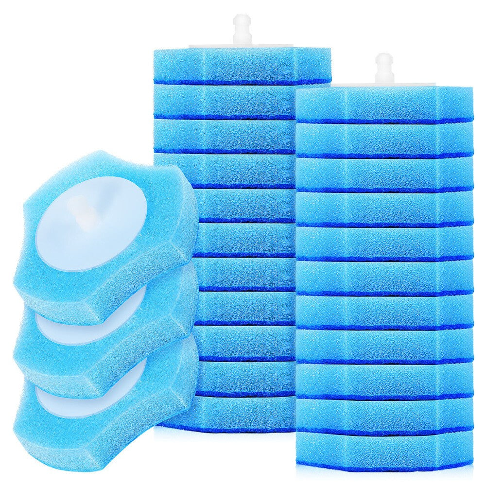 30 Pcs Toilet Cleaning Sponge Brush Heads Disposable Replacement Pads