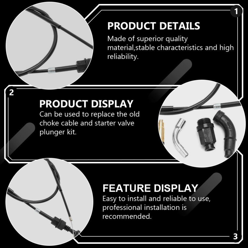 New Choke Cable Kit Manual Carburetor Motorcycle Plunger Universal